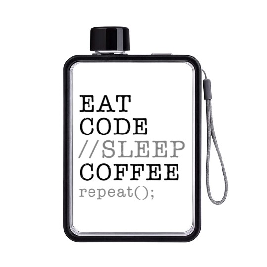 Computer Science Python Programmer Eat Code Sleep Flat Water Bottles