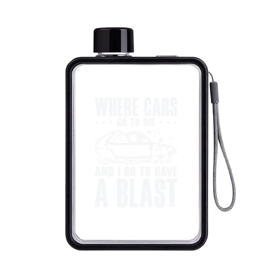 Demolition Derby Car Demo Driver Flat Water Bottles