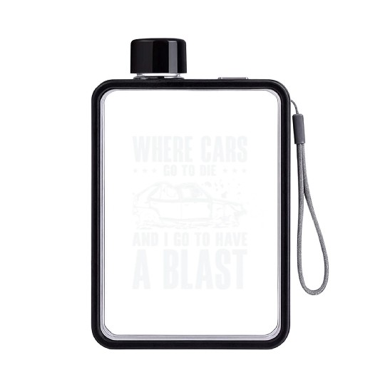 Demolition Derby Car Demo Driver Flat Water Bottles
