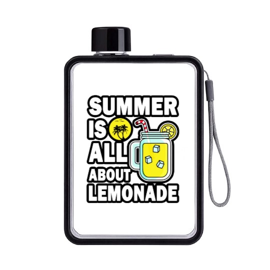 Lemonade Lover Summer Quote Flat Water Bottles