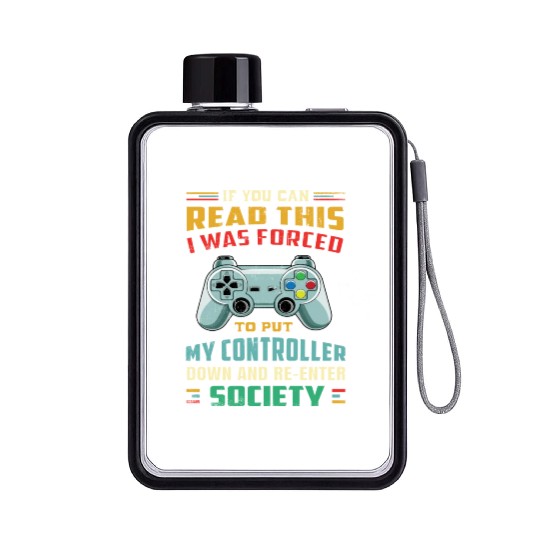 Video Game Retro Vintage Gaming Lover Flat Water Bottles