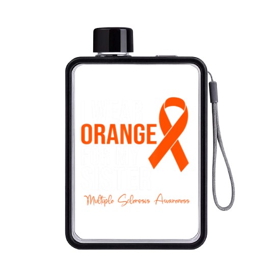 I Wear Orange For My Sister MS Warrior Multiple S Flat Water Bottles