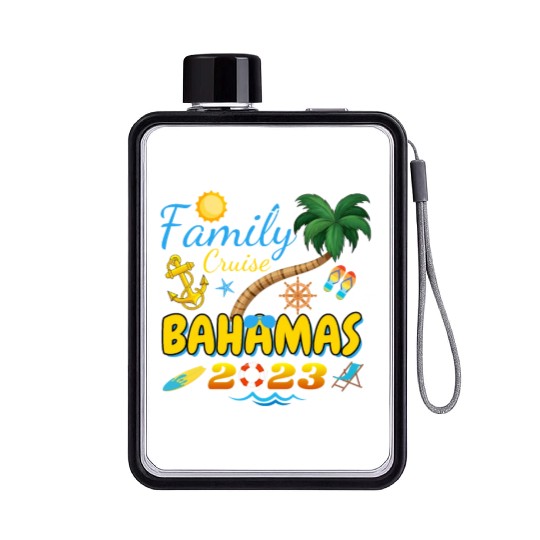 Family Cruise Bahamas 2023 Matching Group Summer Flat Water Bottles