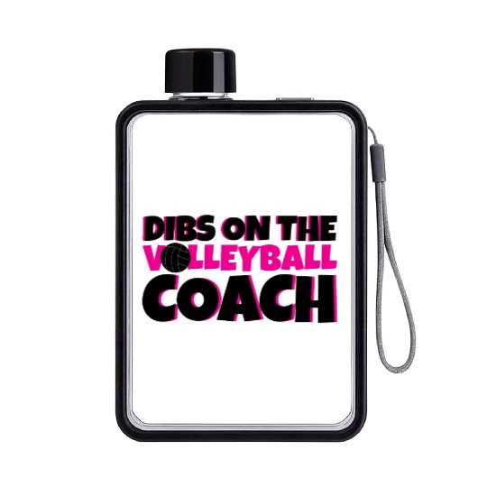 Dibs On The Volleyball Coach 4 Flat Water Bottles