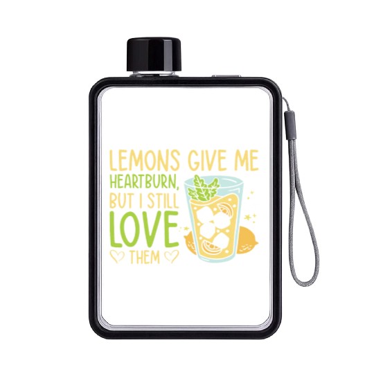 Lemon Fruit Lemonade Citrus Flat Water Bottles