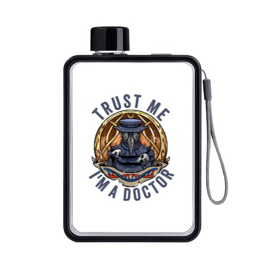 Plague Doctor Outfit Plague Doctor Mask Medicines Flat Water Bottles