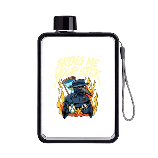 Plague Doctor Outfit Plague Doctor Mask Medicines Flat Water Bottles