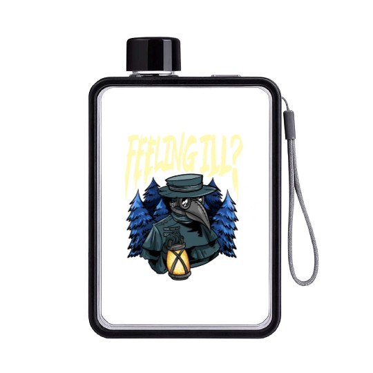 Plague Doctor Outfit Plague Doctor Mask Medicines Flat Water Bottles