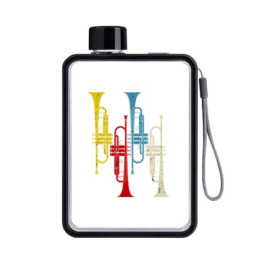 Retro Trumpet For Trumpet Player Lover Flat Water Bottles