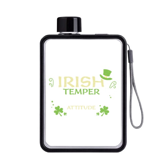 Irish Temper Italian Attitude Flat Water Bottles