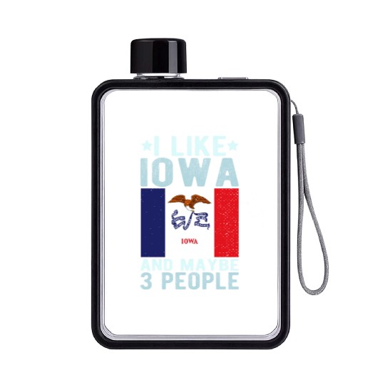 Iowa Flag US State Flat Water Bottles