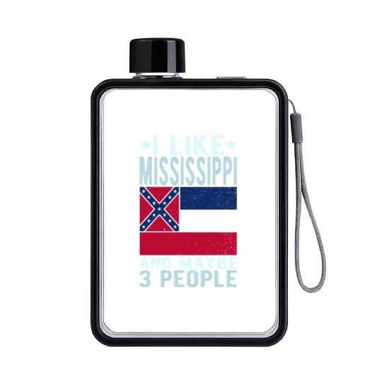 Mississippi Flag US State Flat Water Bottles