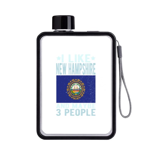 New Hampshire Flag US State Flat Water Bottles