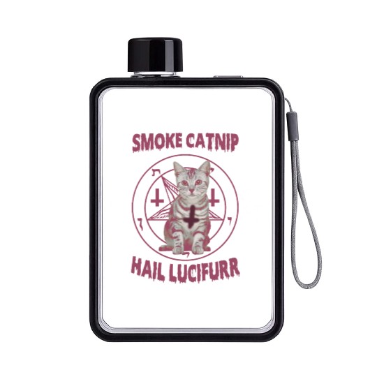 Smoke Catnip Hail Lucifurr Flat Water Bottles