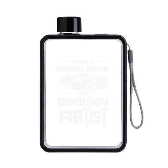 Demolition Derby Car Demo Driver Flat Water Bottles