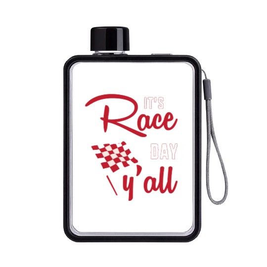 Dirt Track Racing Racer Its Race Day Yall Flat Water Bottles