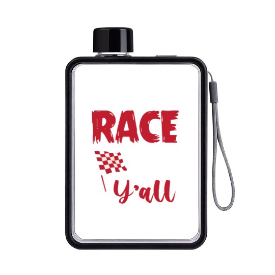 Its Race Day Yall Funny Dirt Track Racing Flat Water Bottles