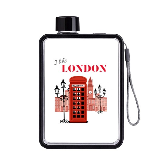 I Like London Flat Water Bottles