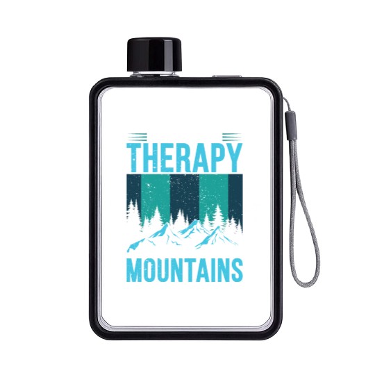 Mountain love Therapy Mountains Wanderlust Flat Water Bottles