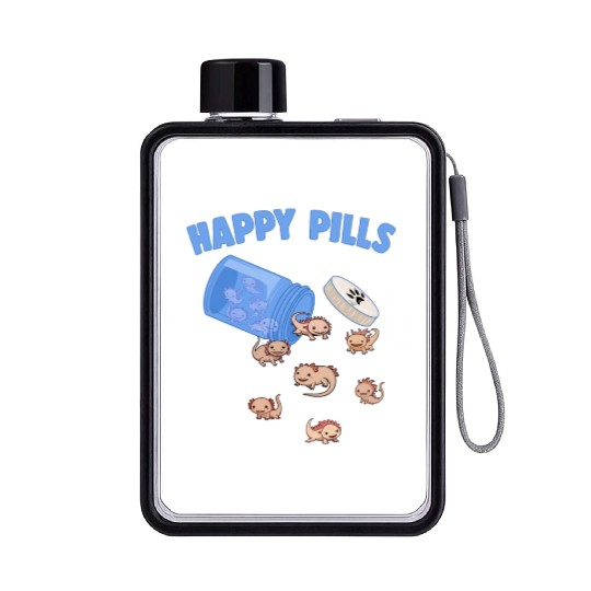 Happy Pills Axolotls Funny Axolotl Lover Humor Pun Flat Water Bottles