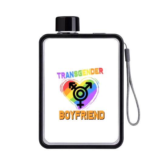 I Love My Transgender Boyfriend Gay Pride LGBT Flat Water Bottles