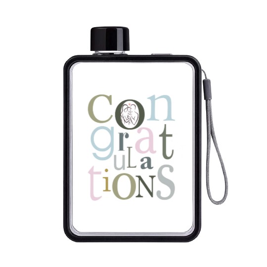 congratulations newborn baby Flat Water Bottles