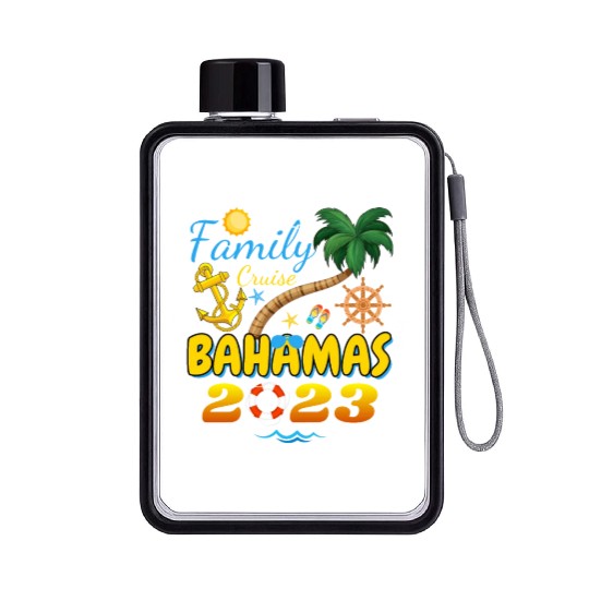 Family Cruise The Bahamas 2023 Matching Group Flat Water Bottles