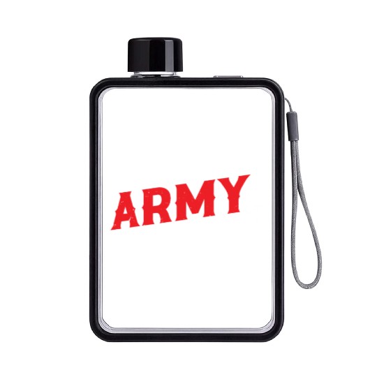 Soldier proud army dad military american veteran Flat Water Bottles
