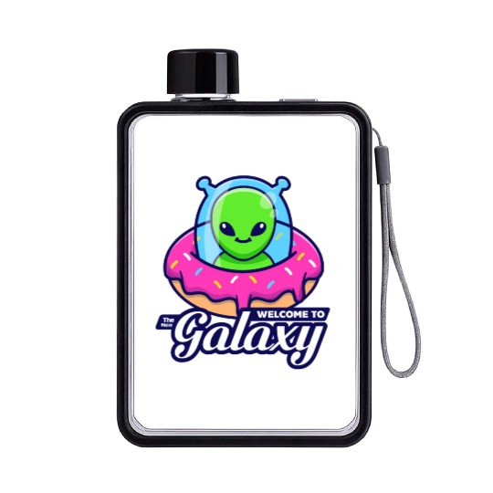 Welcome to the new galaxy with donut UFO. Flat Water Bottles