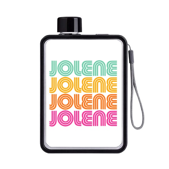 Jolene Retro Vintage 70s 80s Rainbow Pink Song Sun Flat Water Bottles