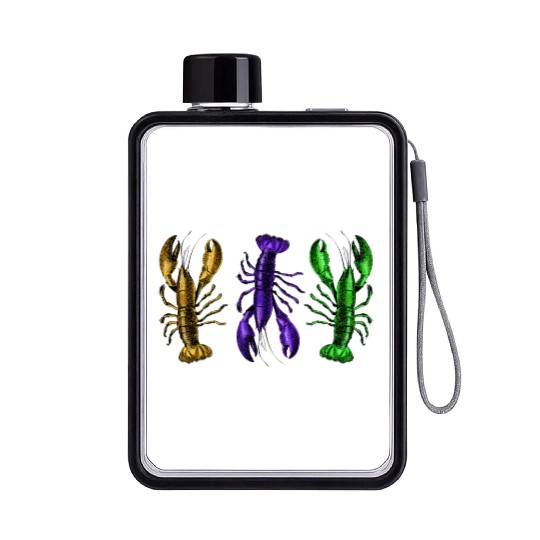 Lobster Mardi Gras Flat Water Bottles