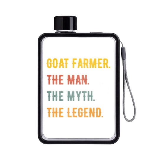 Goat Farmer Man Myth The Legend Flat Water Bottles