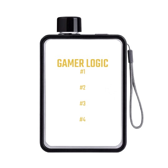 Gamer Logic For Gaming Fan Retro Video Game Fan Flat Water Bottles