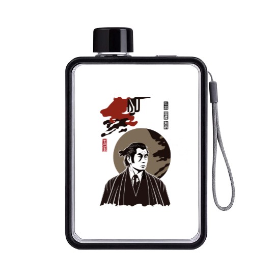Japan Retro Yakuza Character Flat Water Bottles