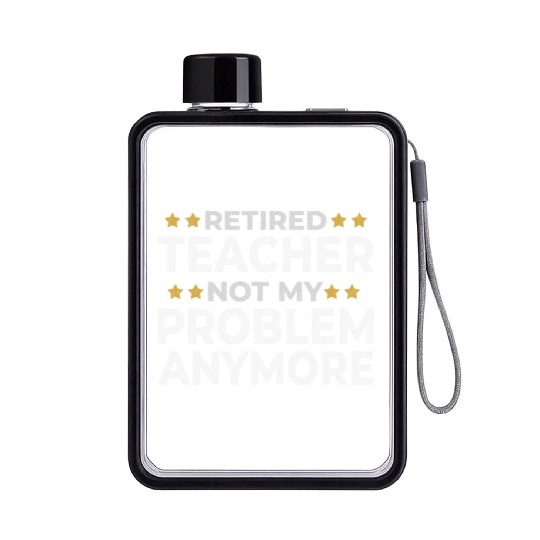 Retired Teacher Retirement Funny Gift Flat Water Bottles