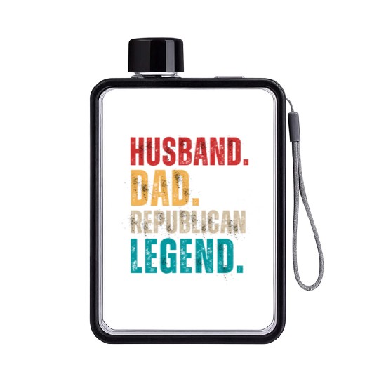 Husband Dad Republican Legend Republican Supporter Flat Water Bottles