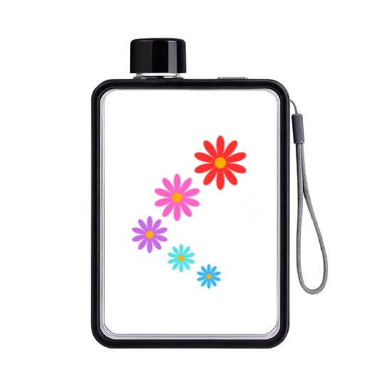 falling multi colored flowers Flat Water Bottles