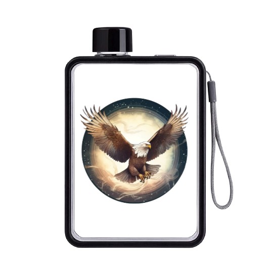 Flying Bald Eagle Flat Water Bottles