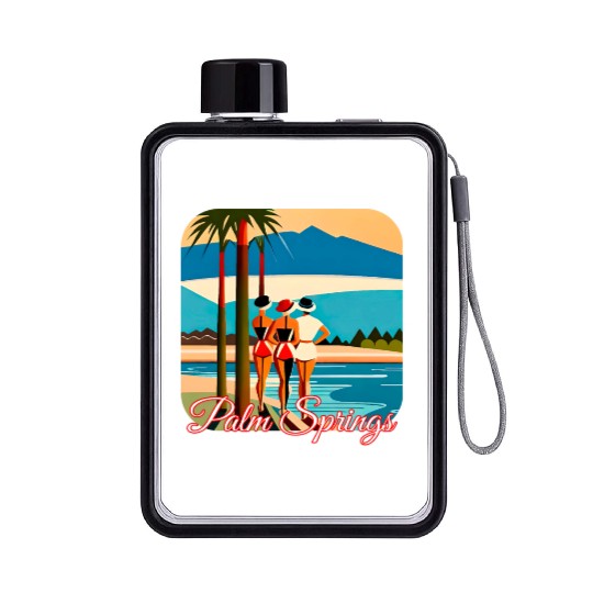 Palm Springs Swim Club Flat Water Bottles