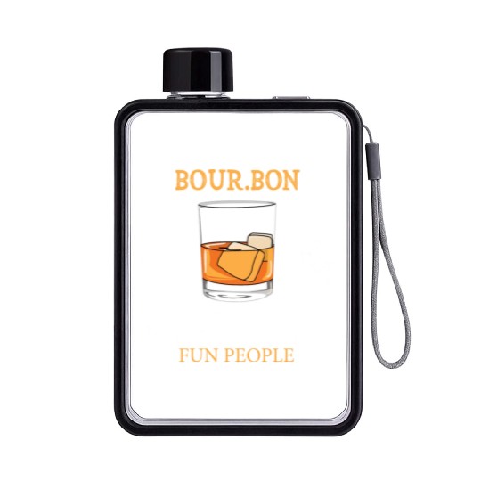 Bourbon Definition Fun People Flat Water Bottles
