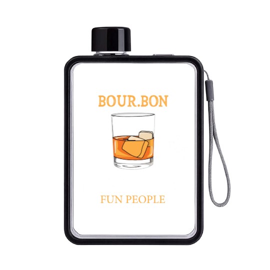 Bourbon Definition Fun People Flat Water Bottles