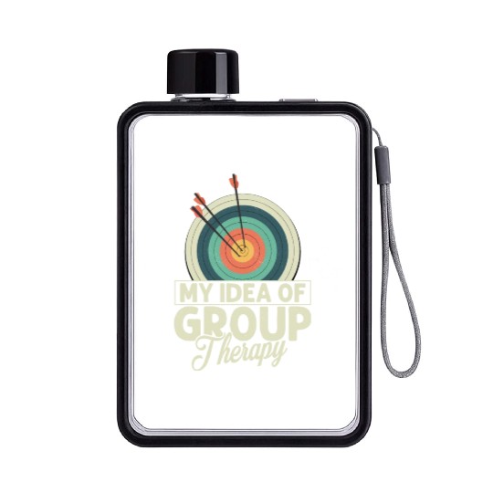 My Idea Of Group Therapy Archery Target Bow & Arro Flat Water Bottles