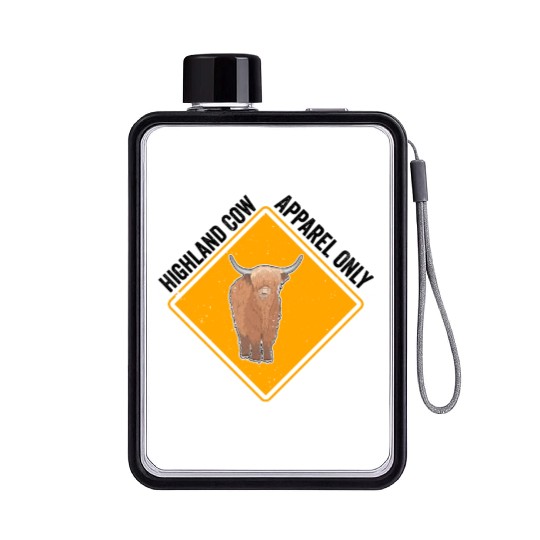 Highland Cow Apparel Only Flat Water Bottles