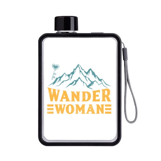 Wanderwoman Mountaineer Wanderlust Hiker Flat Water Bottles