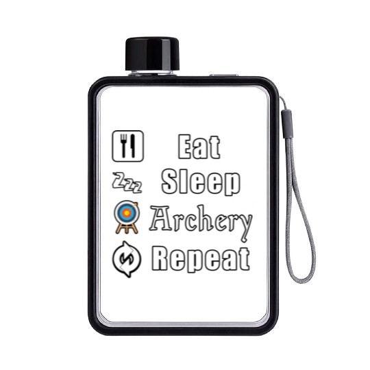 Eat Sleep Archery Repeat red Flat Water Bottles