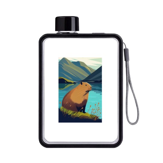Capybara Nature Capibara Flat Water Bottles