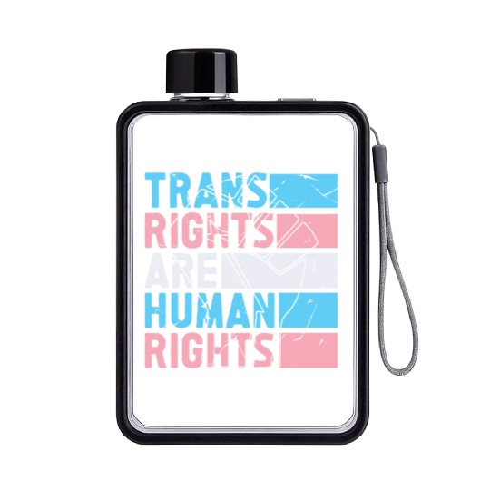 Trans Rights Are Human Rights Support LGBT Pride Flat Water Bottles