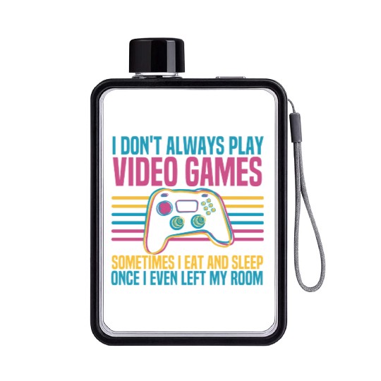 Retro Video Game Controller Cool Gaming Flat Water Bottles