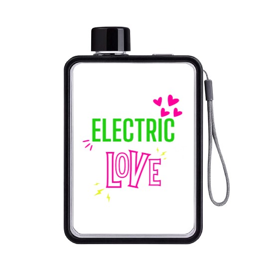 Electric Love in Neon Colors: Romance and Fun! Flat Water Bottles