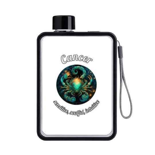 Cancer Zodiac Sign Cancer Astronomy Flat Water Bottles